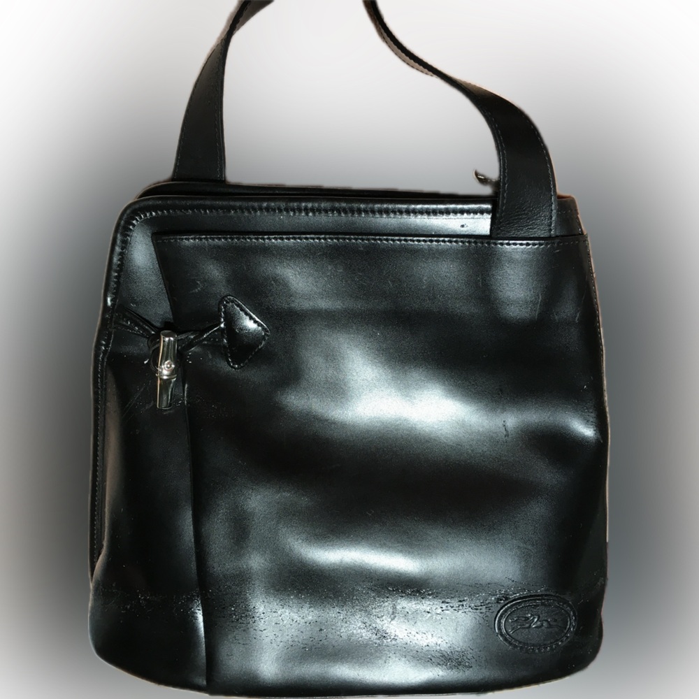 Vintage Longchamp Roseau Vintage Leather Crossbody Shoulder Handbag